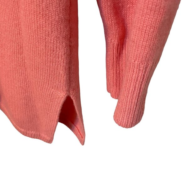 Sail To Sable Wool Sweater Women S Classic V Neck Side Vents Soft Pink - Picture 4 of 6